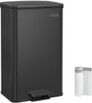 SONGMICS Premium Pedálos Szemetes 40L Acél Szemeteskuka Puha Záródással Fekete (EUZ-LTB540B4002)