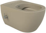 CeraStyle CITY fali WC - MATT BÉZS - BEÉPÍTETT bidé funkcióval - perem nélküli (HC00206PH07) - globalvivamarket