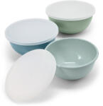 Tchibo - 3 zománcozott tálaló- és keverőtál fedéllel - kék