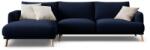 Micadoni Sötétkék bársony sarokkanapé (bal oldali-heverő résszel) Naomi - Micadoni