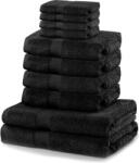 Restilo Marina Black szett 8 fekete törölközővel és 2 fürdőlepedővel - DecoKing