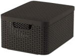 Keter Sötétbarna fedeles műanyag tárolódoboz 29x39x19 cm Style - Curver