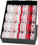  Goldina szalag, piros, fehér, szivecskés, 11-féle (6) (Z695)