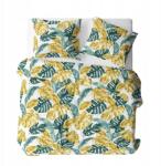 Karo Ágyneműhuzat kéregből 140x200 fehér zöld sárga levelek Fehér Karo (2357117)