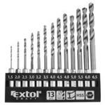 Extol Fémcsigafúró készlet, 13db, 1, 5-6, 5mm, műanyag tartóban
