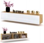 Krak Meble Függő szekrény vízszintes Rtv komód vitrin Simply Craft fehér fényes (10200100150N)