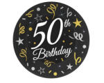  Happy Birthday 50 B&C papírtányér 6 db-os 18 cm