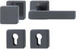 HOPPE gomb/kilincs garnitúra DALLAS szögletes rozettás, alumínium fekete matt (SCH-102204195)