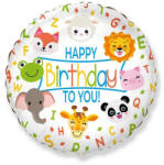 Godan Happy Birthday Animals, Állatos fólia lufi 46 cm (MLG306866)