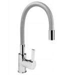 Aqui Konyhai Mosogató Csaptelep Flexibilis Kifolyócső Flex Mozgatható Króm Szürke (AQ1016S)