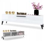 Krak Meble Vízszintes szekrény Rtv komód Simply fehér fényes fa lábak fekete (101014100110N)