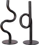  Modern matt fekete színű fém váza hajlított cső formában - 27 cm