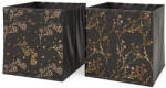 Vicco fekete-virágos2 összecsukható tárolódoboz - 30 × 30 × 30 cm
