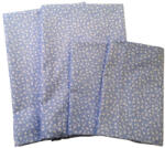  Pamut párnahuzat szett - 4 db-os / világoskék alapon apró fehér virág