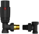 Welland heating Termosztatikus radiátor sarokszelep készlet - 1/2" - fekete (TRCD10A-B) (TRCD10A-B-LB-00074-B)