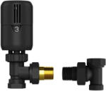 Welland heating Termosztatikus radiátor sarokszelep készlet - 1/2" - fekete (TS202WA-B) (TS202WA-B-LB-00074-B)