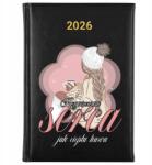 FunnyCase Könyvnaptár A5 2026 Fekete Ajándék Snowboard Tél Melegítem a szíveket (Kalendarz 2026 Czarny Rozgrzewam Serca)