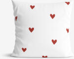 Goldea pamut párnahuzat - piros szívecskék, fehér alapon 50 x 50 cm