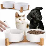 Zwierzopasja Dupla Kerámia Tál Kutyáknak És Macskáknak 2 Tál Fa Alap 2x400ml (4903025460810)