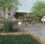 ELK Bordura decorativa tip lemn pentru delimitare gradina, alei si straturi flori, 240x270x45 mm (ELK-WOOD)
