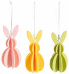 Decorer Set 3 figurine Iepurasi Paste textil multicolor Ø 7 cm x 15 H (A56.48.58)