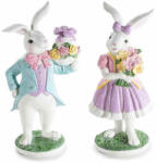 Decorer Set 2 figurine Iepurasi Paste polirasina multicolora cm 11, 5 x 8 x 22, 5 H (A55.40.36)