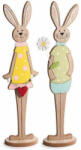 Decorer Set 2 figurine Iepurasi Paste lemn multicolor cm 15, 5 x 8, 5 x 60 H (A51.58.96)