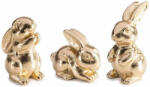 Decorer Set 3 figurine Iepurasi Paste polirasina aurie cm 5, 5 x 6 x 10 H (A55.40.37)