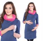  Kismama és szoptatós ruha/tunika Lady 7130 farmer/rózsaszín XL