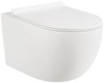Anahita Construction Vas WC suspendat Prestige Anahita, alb, rimless, evacuare orizontala, 36 x 53, 5 x 36 cm, capac WC soft close inclus (WC706)