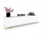 Krak Meble Vízszintes szekrény Rtv komód Simply fehér matt fém lábak arany 180 (101022180100N)