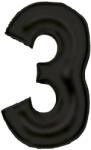 Amscan Fekete Lustre Black 3-as szám fólia lufi 86 cm (DPA9917305)