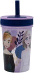 Global Licence Srl Disney Jégvarázs műanyag, szivárgásmentes szilikon szívószálas pohár - 420 ml