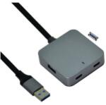 VALUE USB-A -> 2x USB-C + 2x USB-A 5m fekete (12.99. 1124-10) (12.99.1124-10)