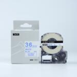 Compatibil Epson LK-7WLN, SS36BW, 36mm x 9m, text albastru / fundal alb, banda compatibila (LKSS36BW)