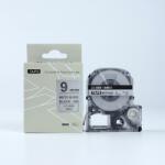 Compatibil Epson LK-3SBM, SM9X, 9mm x 9m, text negru / mat fundal argintiu, banda compatibila (LKSM9X)