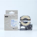 Compatibil Epson LK-7TLN, ST36BW, 36mm x 9m, text albastru / fundal transparent, banda compatibila (LKST36BW)