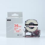 Compatibil Epson LK-7WRN, SS36RW, 36mm x 9m, text rosu / fundal alb, banda compatibila (LKSS36RW)