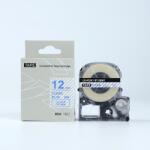 Compatibil Epson LK-4TLN, ST12BW, 12mm x 9m, text albastru / fundal transparent, banda compatibila (LKST12BW)