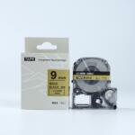 Compatibil Epson LK-3KBM, SM9ZW, 9mm x 9m, text negru / fundal auriu, banda compatibila (LKSM9ZW)