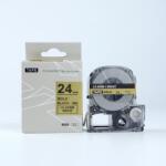 Compatibil Epson LK-6KBM, SM24ZW, 24mm x 9m, text negru / fundal auriu, banda compatibila (LKSM24ZW)