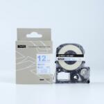Compatibil Epson LK-4WLN, SS12BW, C53S654022, 12mm x 9m, text albastru / fundal alb, banda compatibila (LKSS12BW)