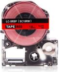 Compatibil Epson LK-5RBP, SC18RW, C53S655002, 18mm x 9m, text negru / fundal rosu, banda compatibila (LKSC18RW)
