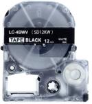 Compatibil Epson LC-4BWV, SD12KW, 12mm x 8m, text alb / fundal negru, banda compatibila (LCSD12KW)