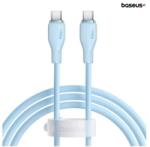 Baseus Cablu de date Baseus Pudding Series, 100W, USB-C la USB-C, Fast Charging, 1.2 metri (Albastru deschis)