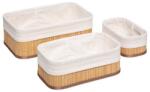 5five Simple Smart 3 db thai tárolódoboz készlet, bambusz, textil, 30x20x12cm, 25x15x10cm, 20x10x8cm (174509A)