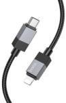 hoco. x110 adatkábel, type-c - lightning, 27w, pd gyorstöltő, 100cm, cipőfűző, fekete (X110_C_L_B)