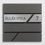  Egyedi névtáblás postaláda - Antracit-ezüst prémium kivitel, egyedi gravírozással, 1 soros