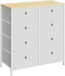 SONGMICS Világosszürke Fehér 8 Fiókos Szövet Komód Fém Váz