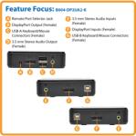 Eaton Switch KVM Eaton 2-Port DisplayPort KVM Switch 4K 60 Hz with Audio (B004-DP2UA2-K)